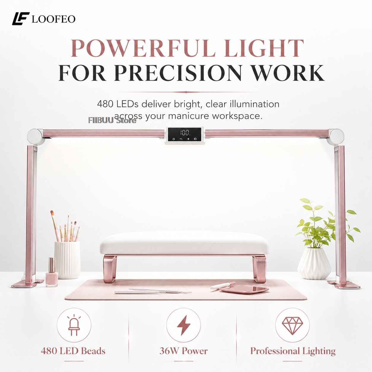 Desk Setup Lamp - โคมไฟ LED สำหรับโต๊ะทำเล็บมืออาชีพ สำหรับโต๊ะทำเล็บ โคมไฟสำหรับช่างทำเล็บ โคมไฟสำหรับโต๊ะทำงาน