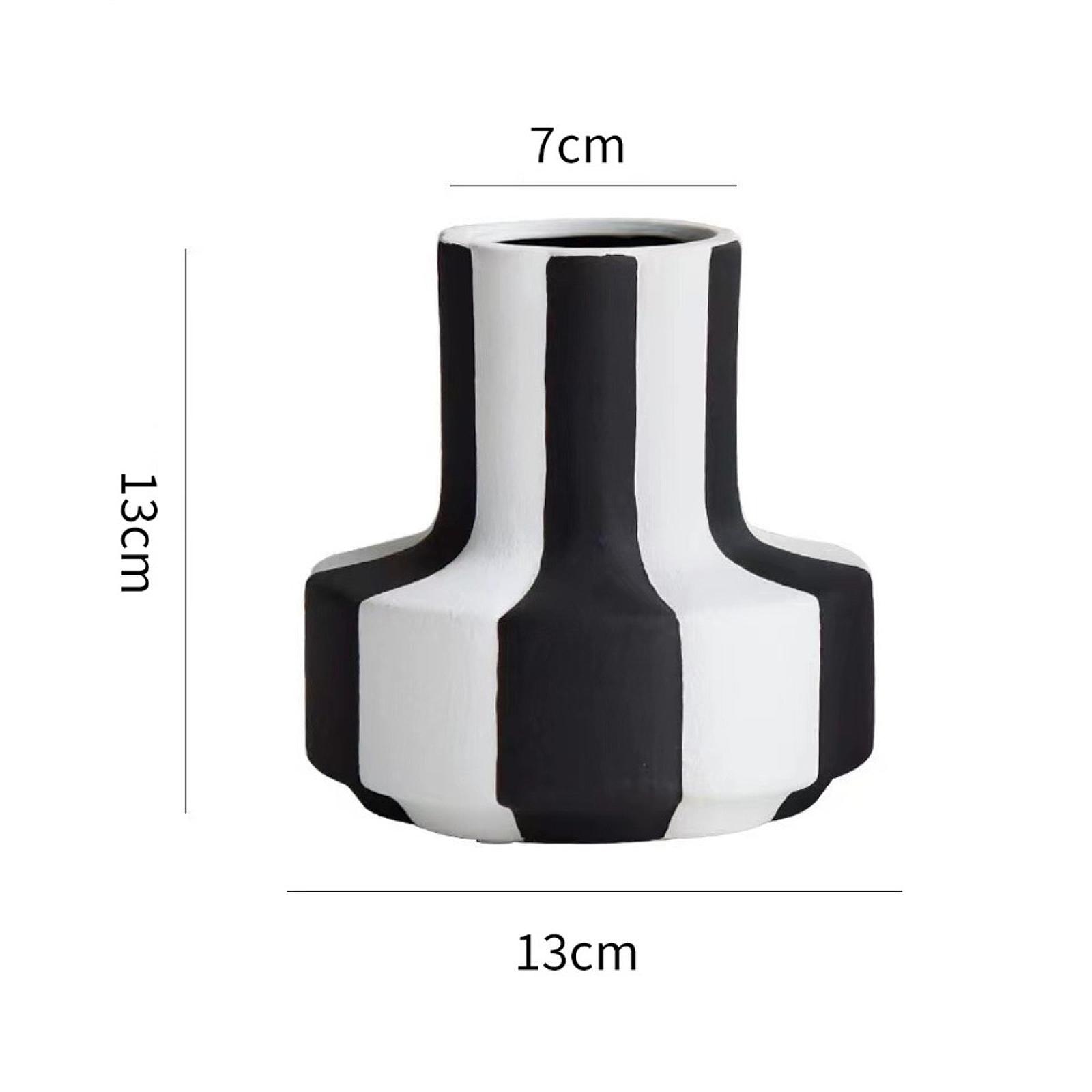 แจกันลายทางสีดำขาวสุดหรู กระถา - Desk Setup Minimalist บทวิจารณ์และราคา